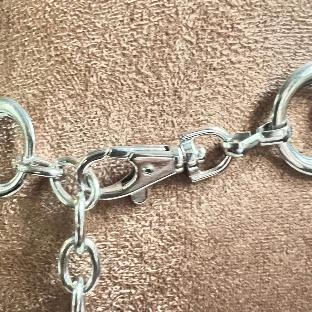 Silver Snaffle Bit Horse Equestrian Chain Belt Adjustable 26-50 Inch Old Money